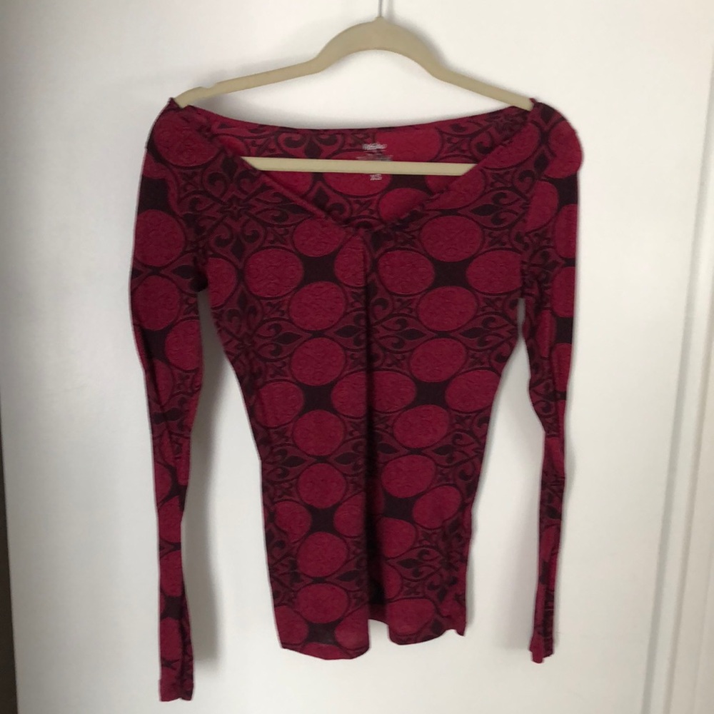 Long sleeve mosaic top